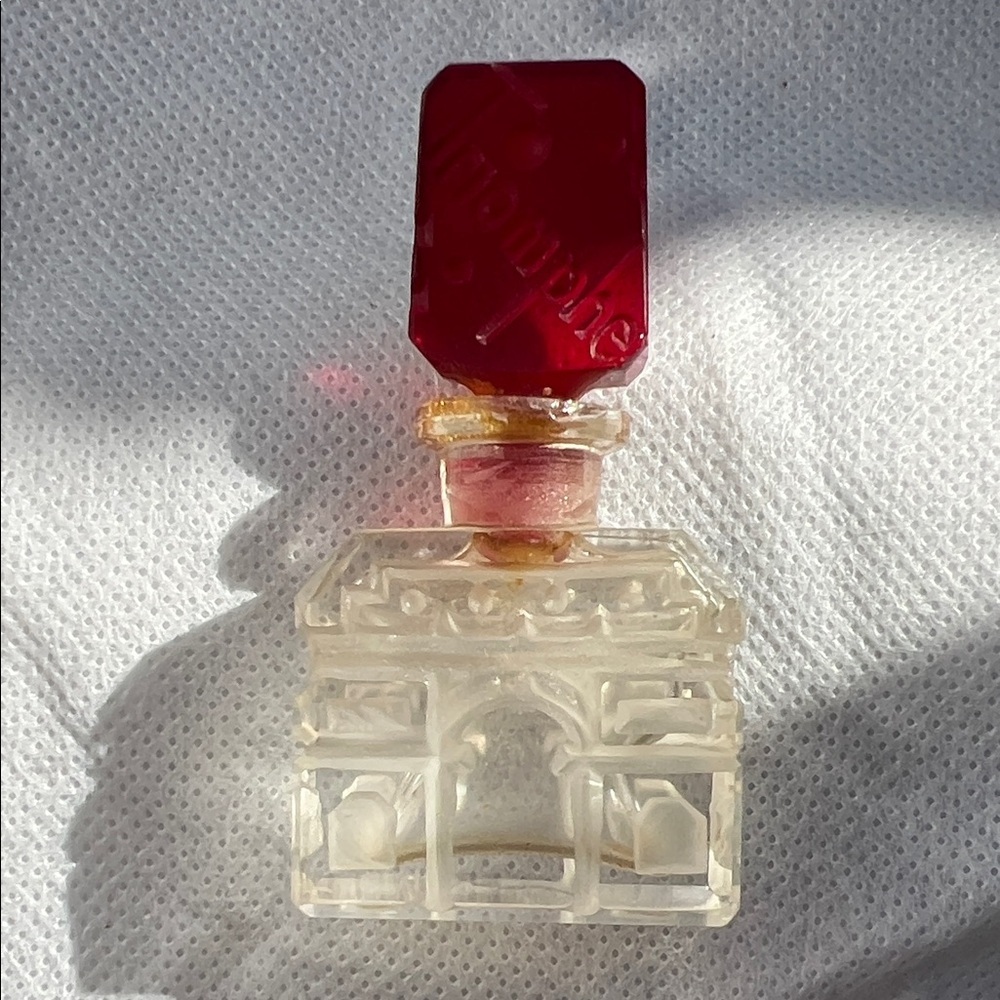 Red and Clear collectible vintage triomphe Perfume Bottle